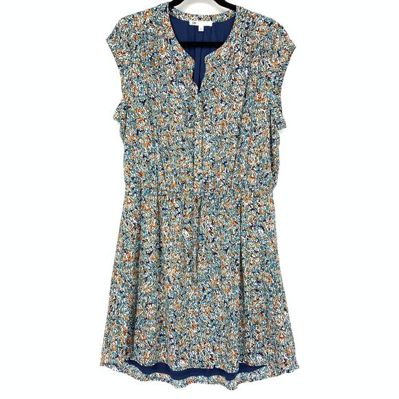 SOLD DR2 Daniel Rainn Dress Women's Size L Split Neck Tie Waist Casual Multi - Picture 2 of 7